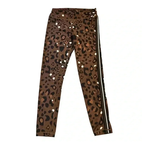 THE UPSIDE Leggings Leopard Print Leggings Striped Side Women's Size M - Picture 1 of 8